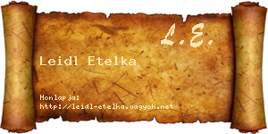 Leidl Etelka névjegykártya